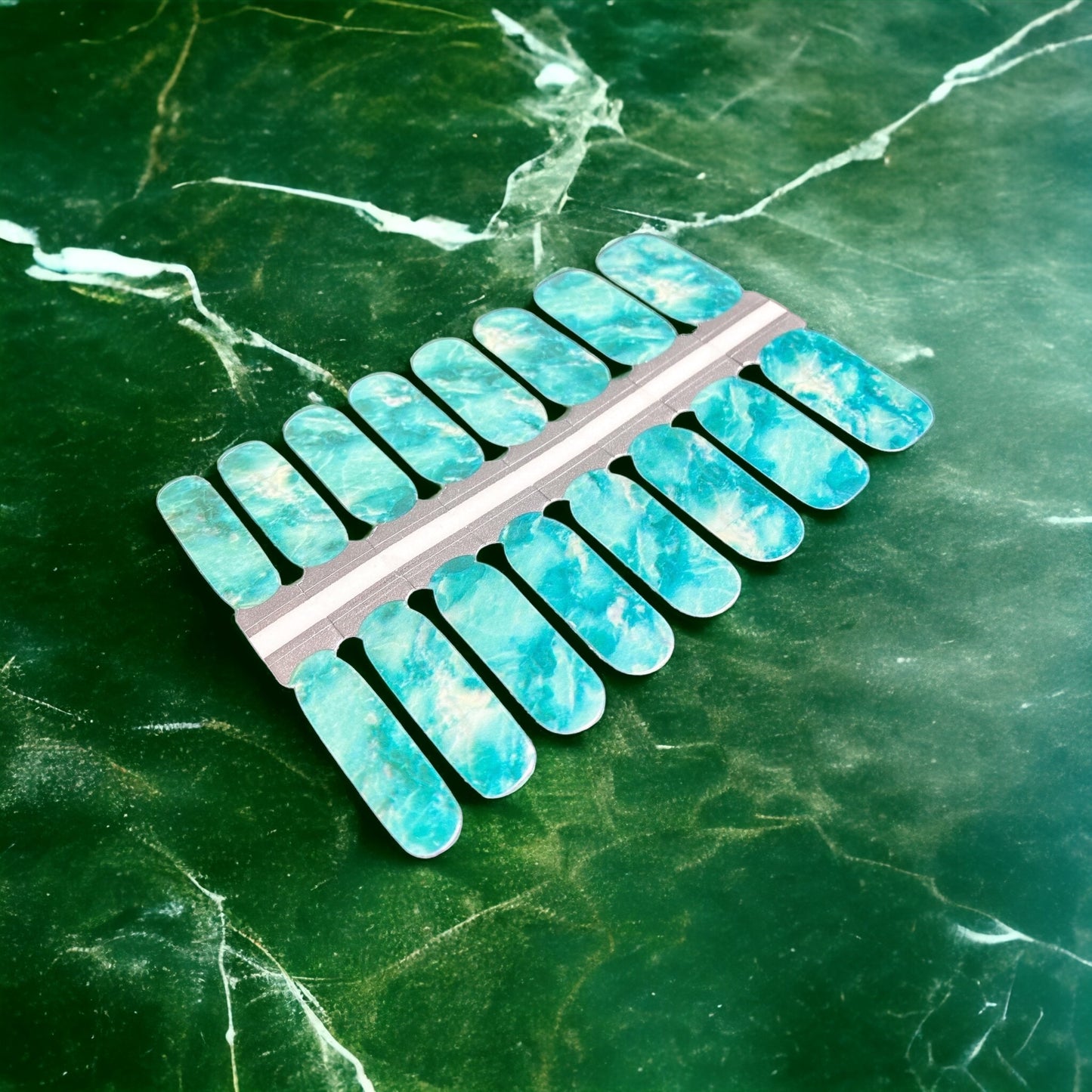 BeauMama Green Marble Nail Wraps