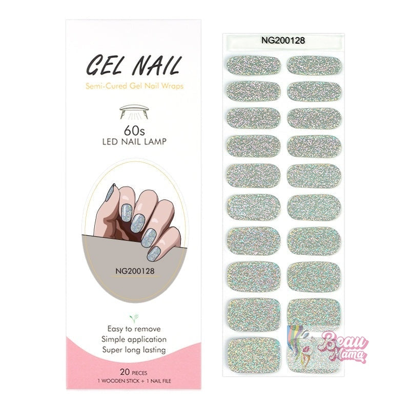 BeauMama Unicorn Sparkle Semi Cured Gel Nail Wraps