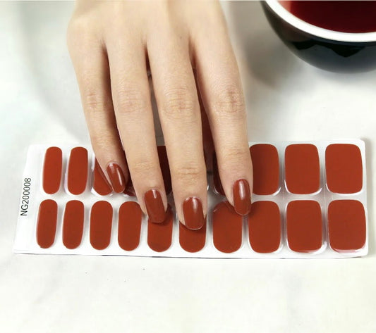 BeauMama Maroon Semi Cured Gel Nail Wraps