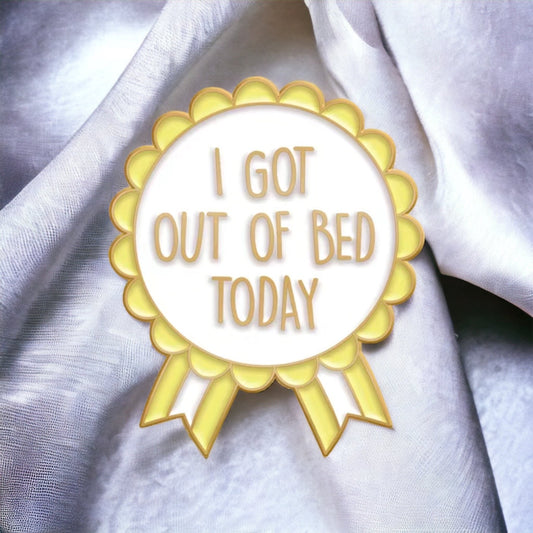 Out of Bed Enamel Pin