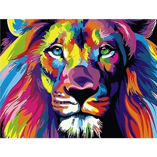 Paint-by-Numbers Kit - Multicoloured Lion