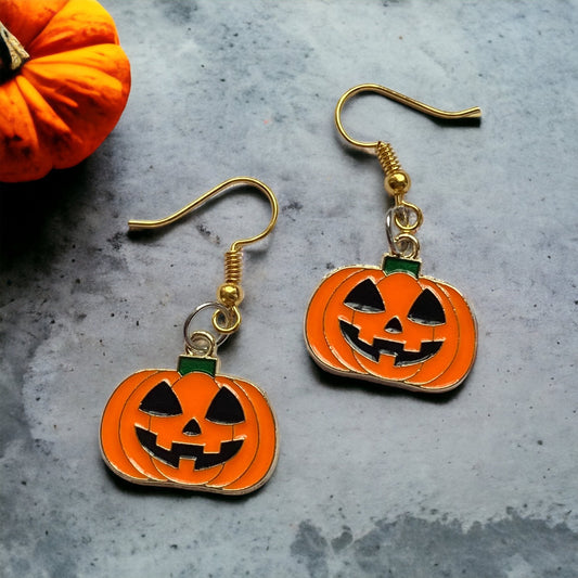 Carved Pumpkin Earrings