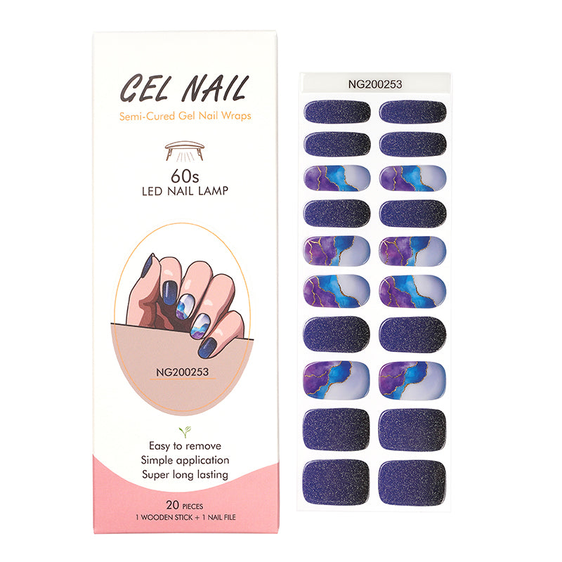 BeauMama I Got The Blues Semi Cured Gel Nail Wraps