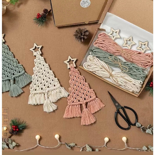 Christmas Macrame Kit - Pink/Cream/Green