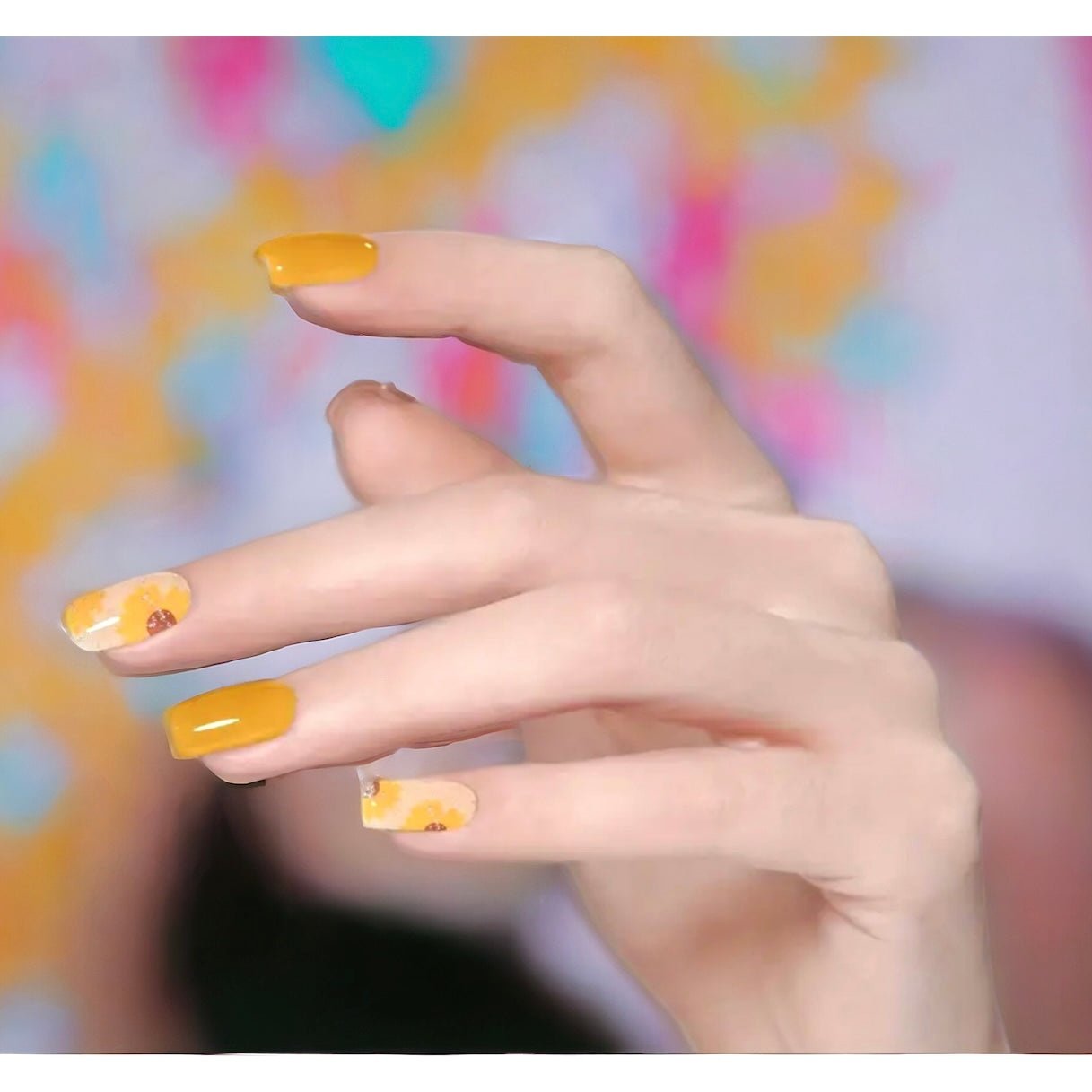 BeauMama Sunshine & Sunflowers Semi Cured Gel Nail Wraps