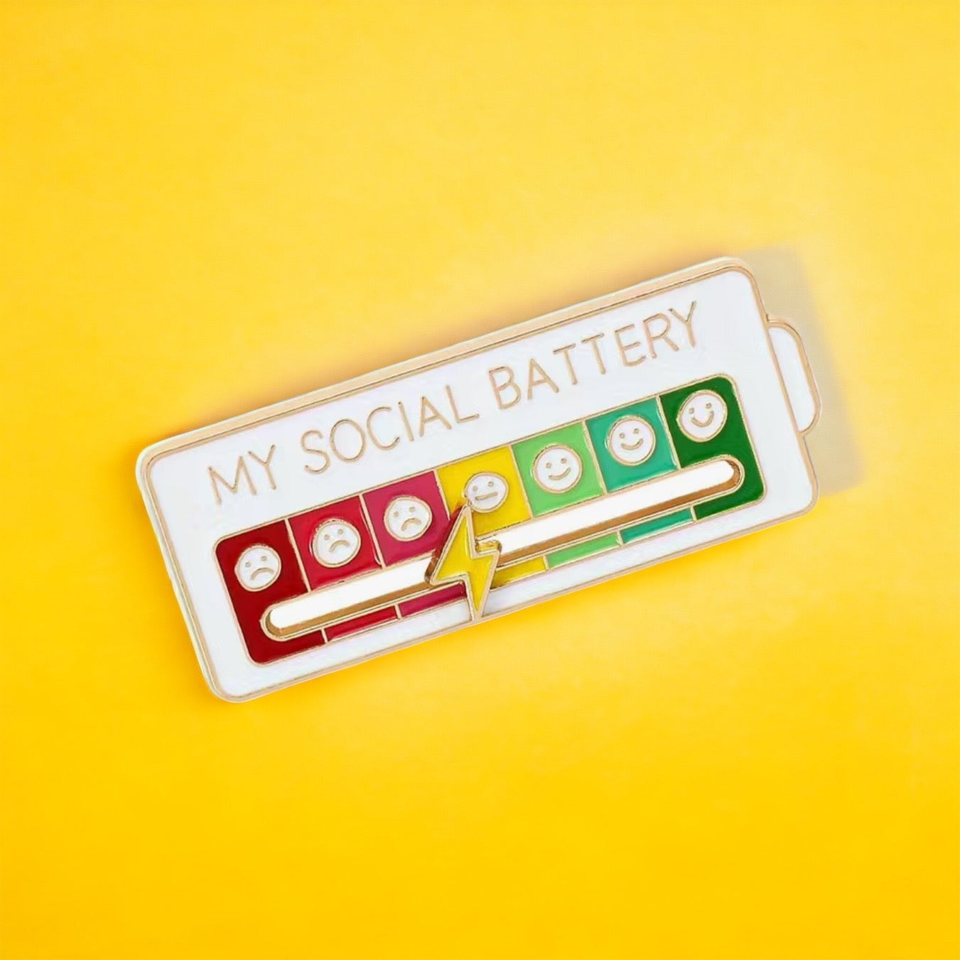 My Social Battery Interactive Enamel Pin