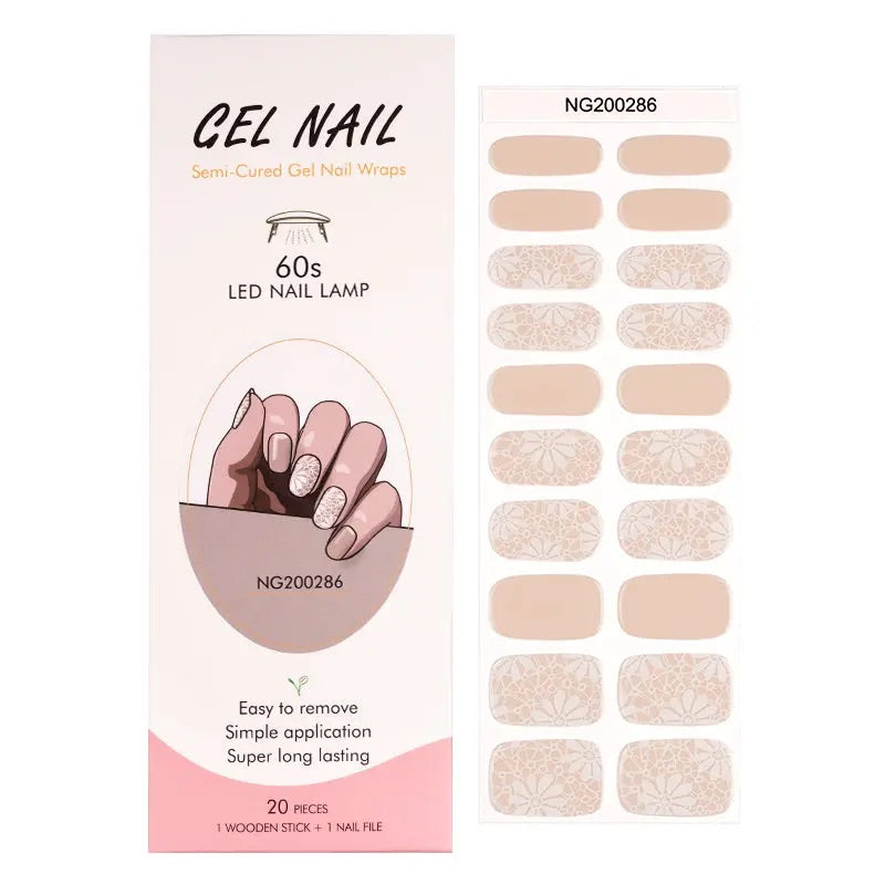 BeauMama Lace Semi Cured Nail Wraps