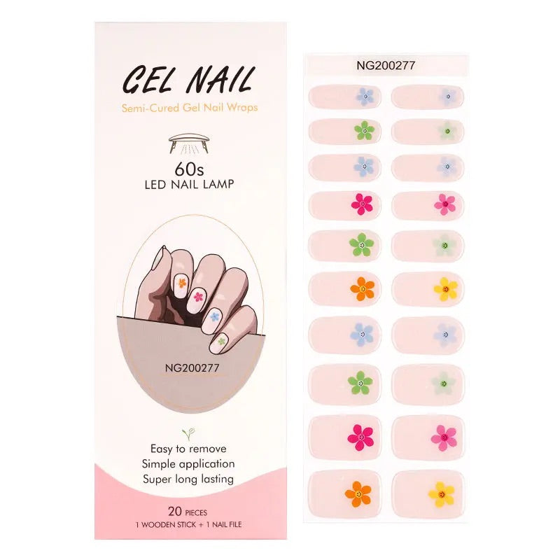 BeauMama Dainty Daisy Semi Cured Nail Wraps