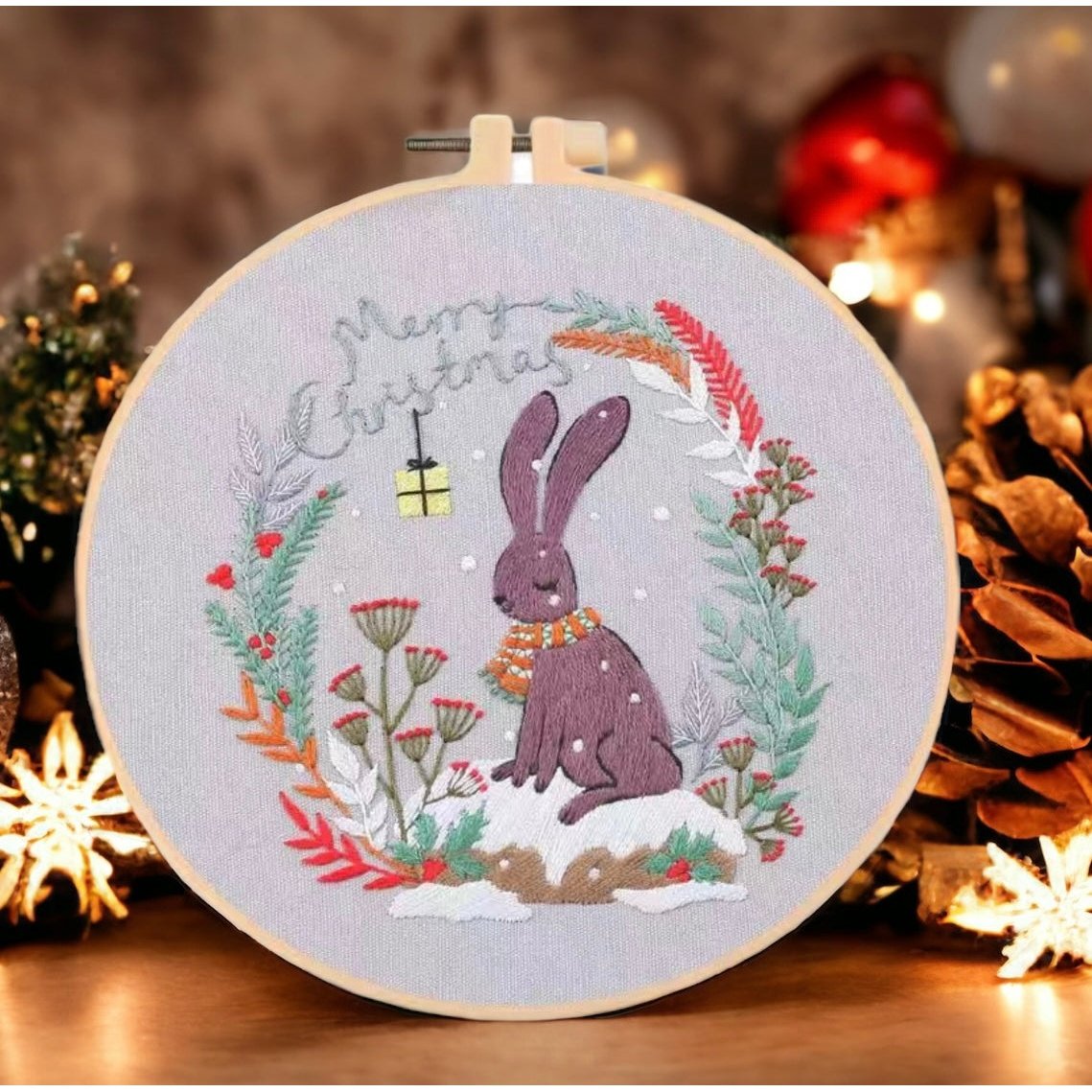 Winter Rabbit Embroidery Kit