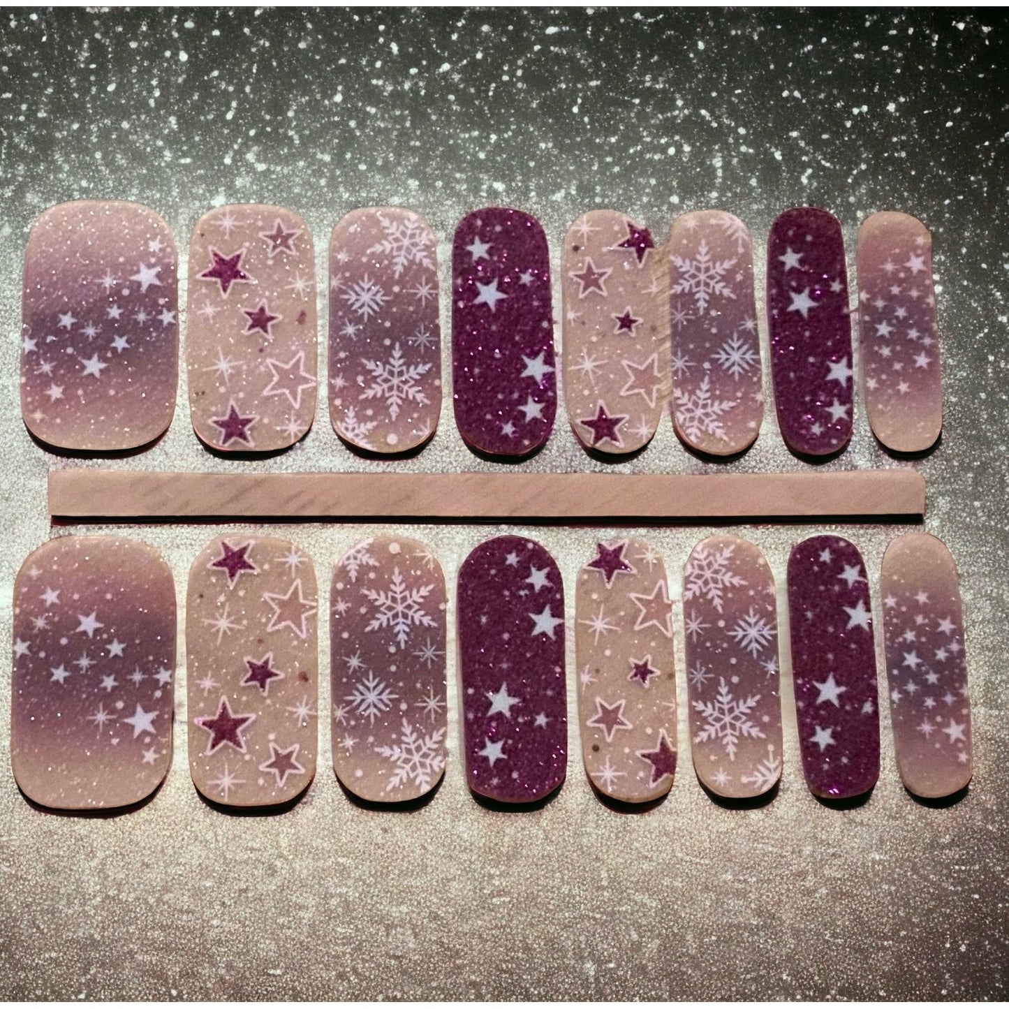 BeauMama Silent Night Semi Cured Gel Nail Wraps