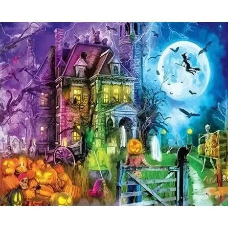 Paint-by-Numbers Kit - Halloween House