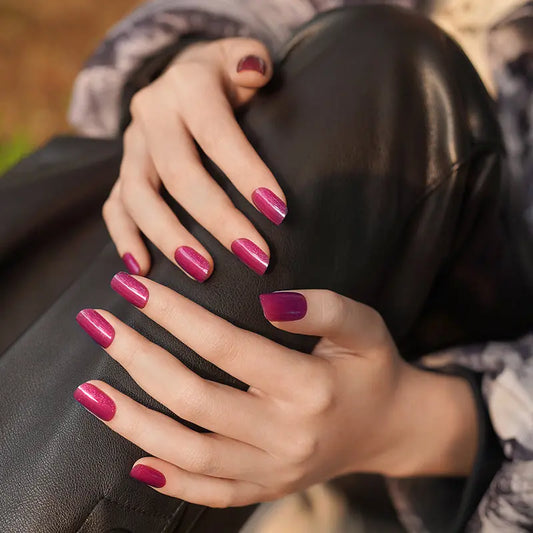 BeauMama Burgundy Sparkle Semi Cured Gel Nail Wraps