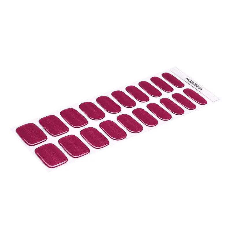 BeauMama Burgundy Sparkle Semi Cured Gel Nail Wraps