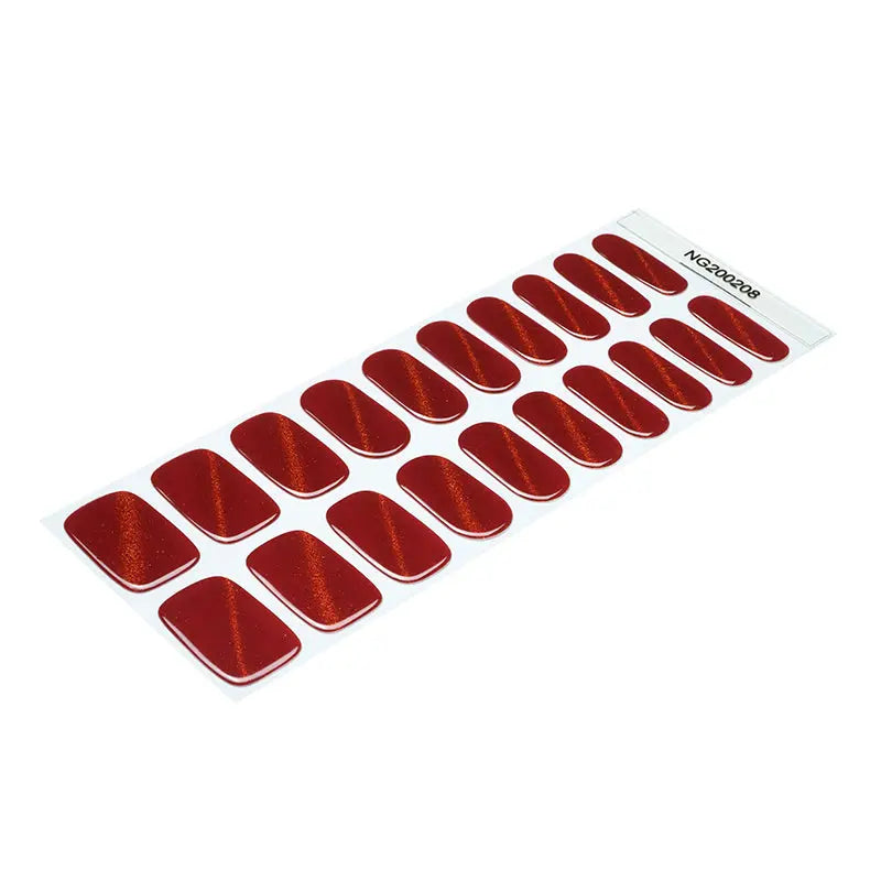 BeauMama Cats Eye Red Semi Cured Gel Nail Wraps