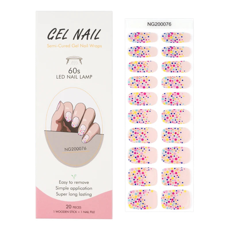 BeauMama Confetti Semi Cured Gel Nail Wraps