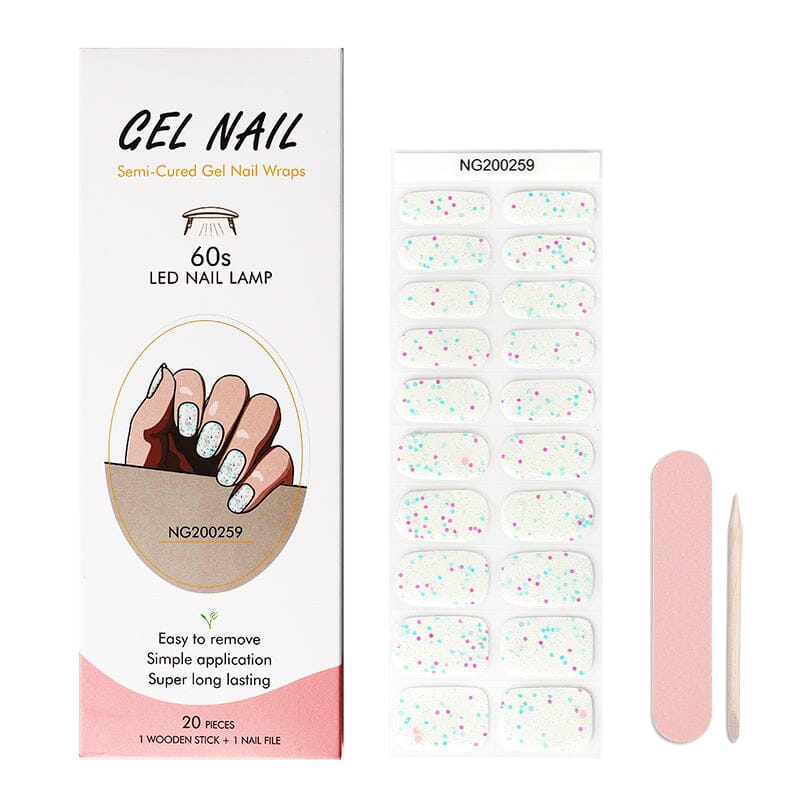 BeauMama Cupcake Sprinkles Glow in the Dark Semi Cured Gel Nail Wraps