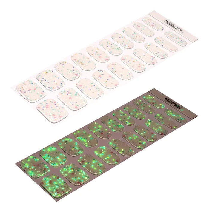 BeauMama Cupcake Sprinkles Glow in the Dark Semi Cured Gel Nail Wraps