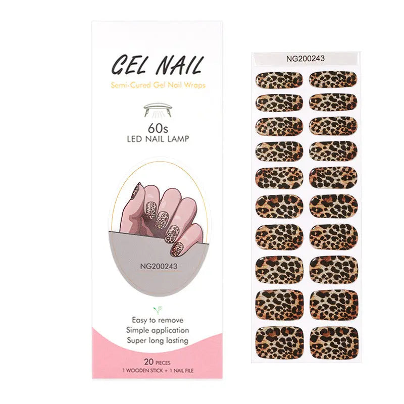 BeauMama Leopard Chic Semi Cured Gel Nail Wraps