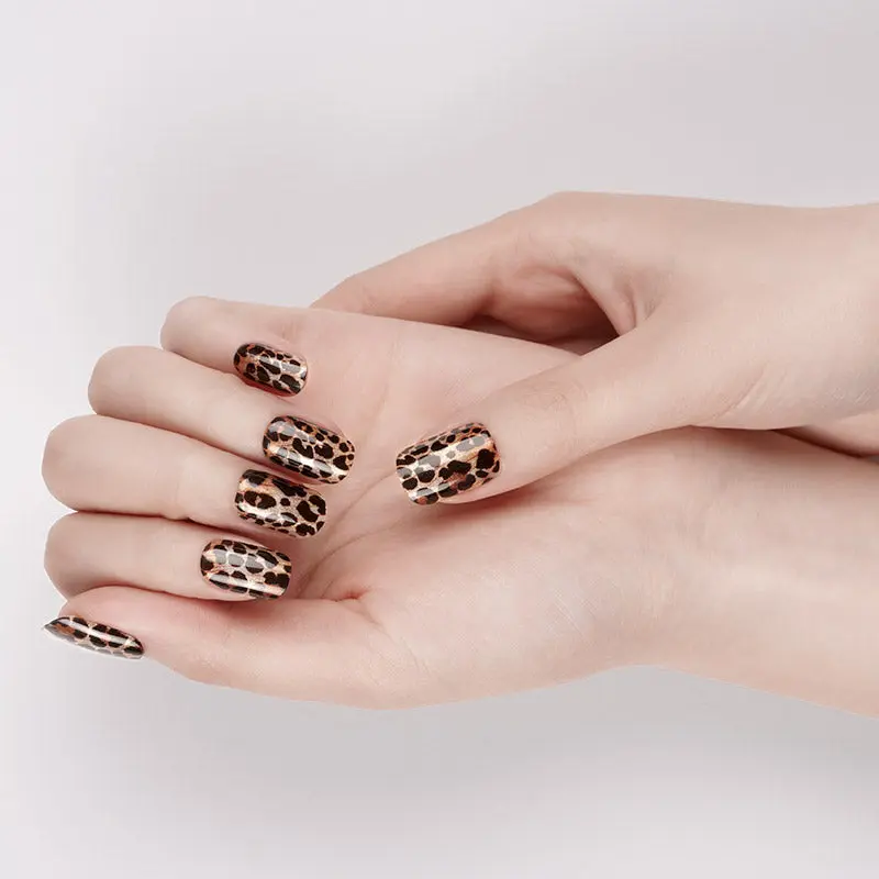 BeauMama Leopard Chic Semi Cured Gel Nail Wraps