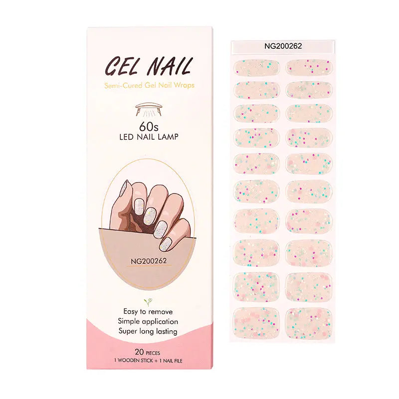 BeauMama Party Sprinkles Glow in the Dark Semi Cured Gel Nail Wraps