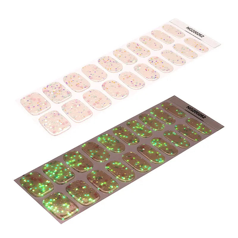 BeauMama Party Sprinkles Glow in the Dark Semi Cured Gel Nail Wraps