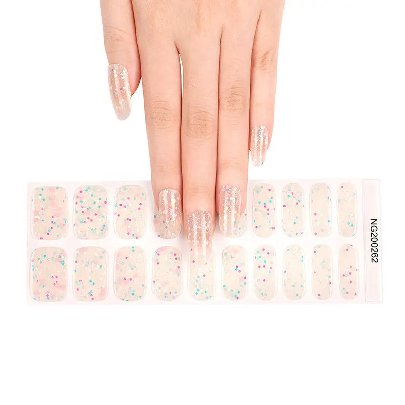 BeauMama Party Sprinkles Glow in the Dark Semi Cured Gel Nail Wraps