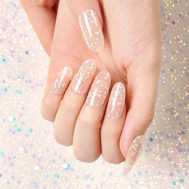 BeauMama Party Sprinkles Glow in the Dark Semi Cured Gel Nail Wraps