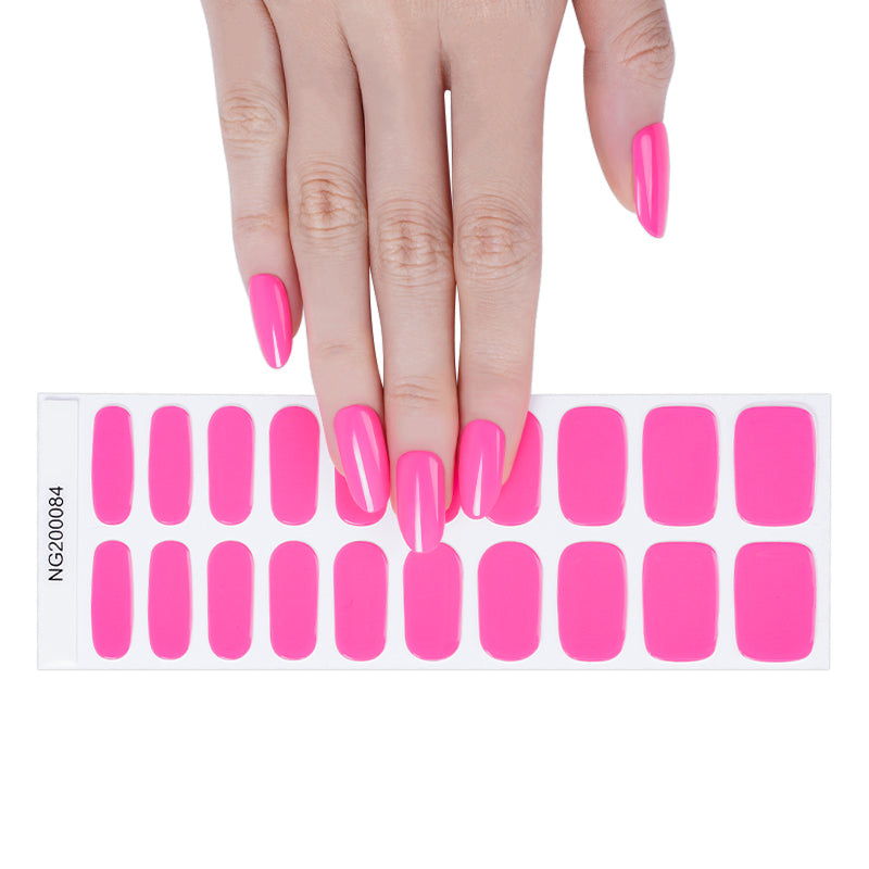 BeauMama Pink Power Neon Semi Cured Gel Nail Wraps