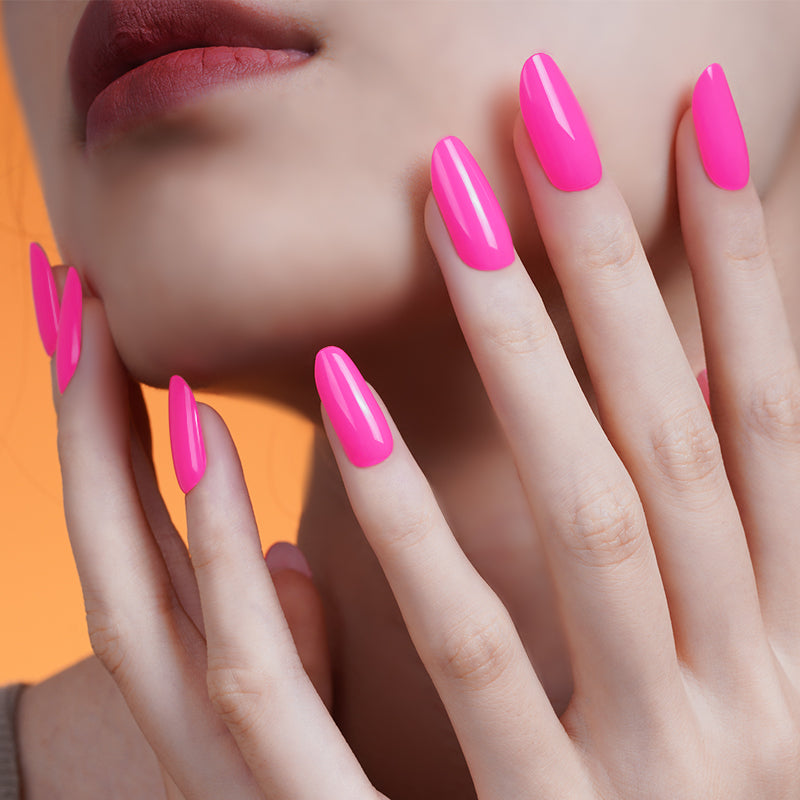 BeauMama Pink Power Neon Semi Cured Gel Nail Wraps