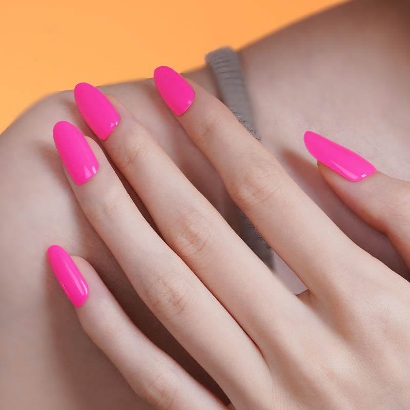 BeauMama Pink Power Neon Semi Cured Gel Nail Wraps