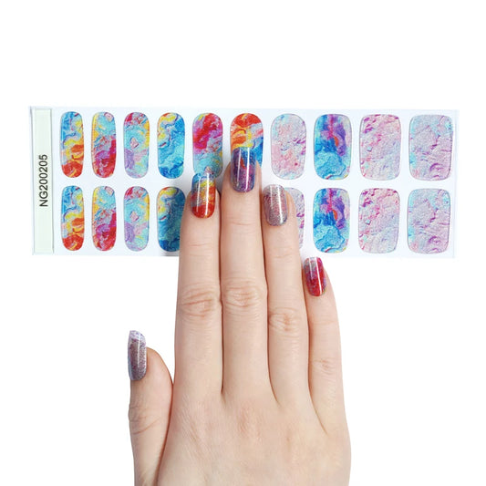 BeauMama Rainbow Marbling Semi Cured Gel Nail Wraps