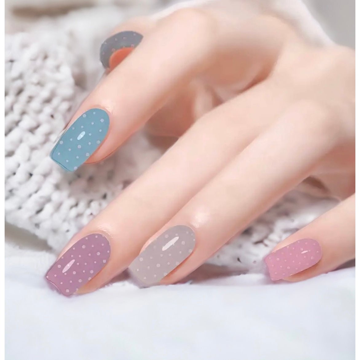 BeauMama Polka Pastels Semi Cured Gel Nail Wraps