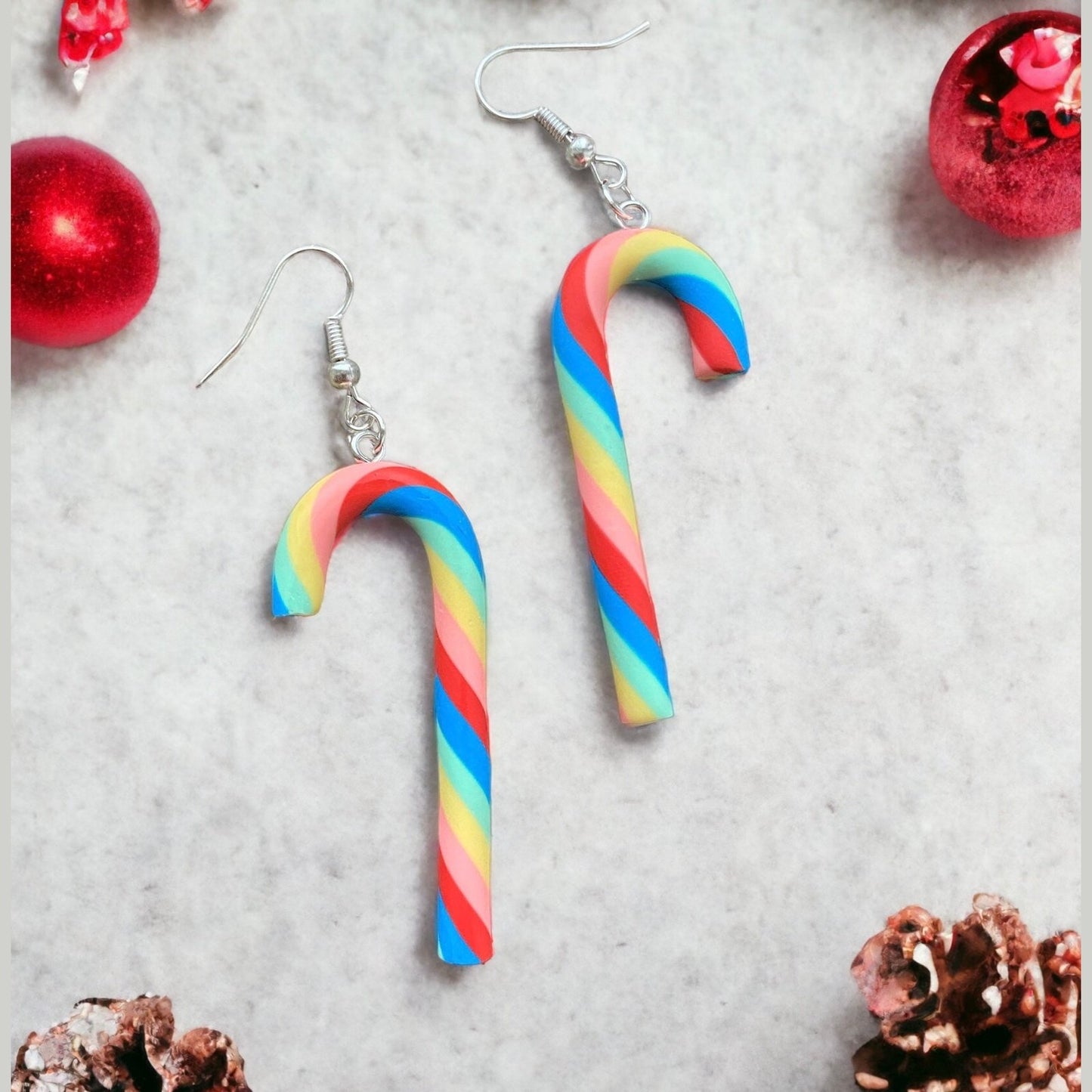 Candy Cane Earrings - Multicolour