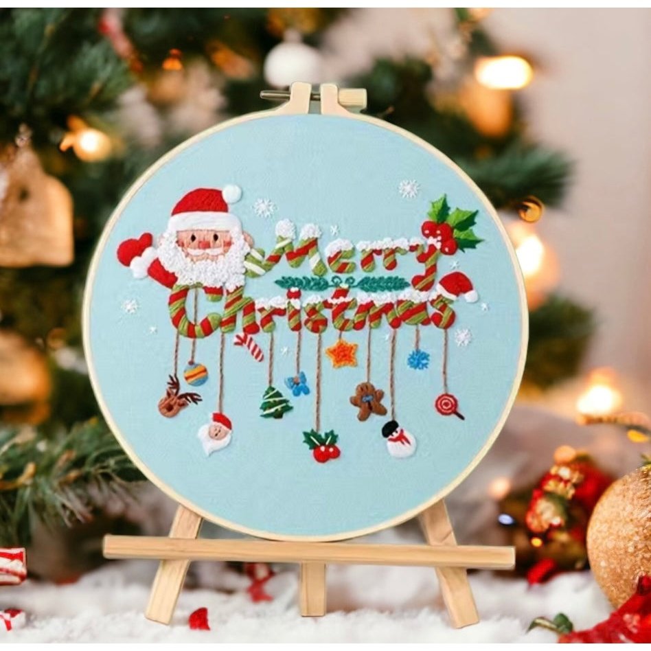 Merry Christmas Embroidery Kit