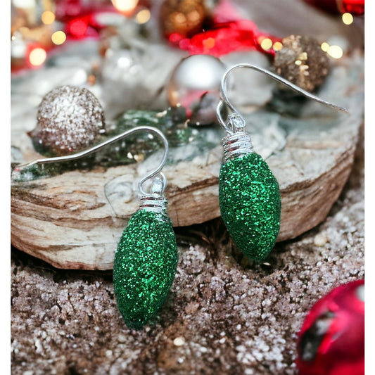 Christmas Bauble Earrings - Green