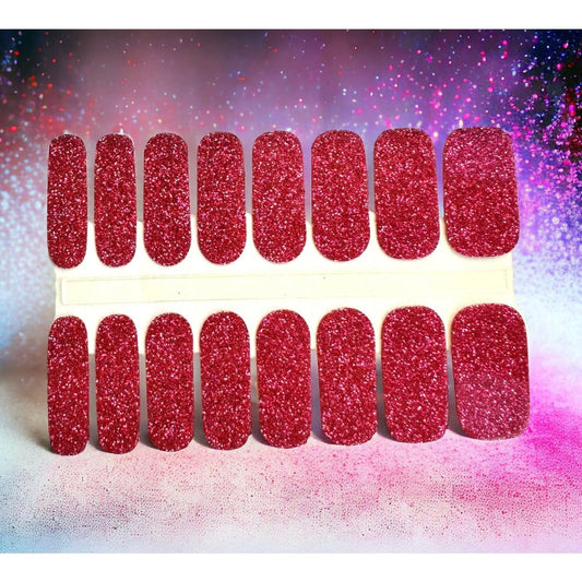 BeauMama Mulberry Sparkle Semi Cured Gel Nail Wraps