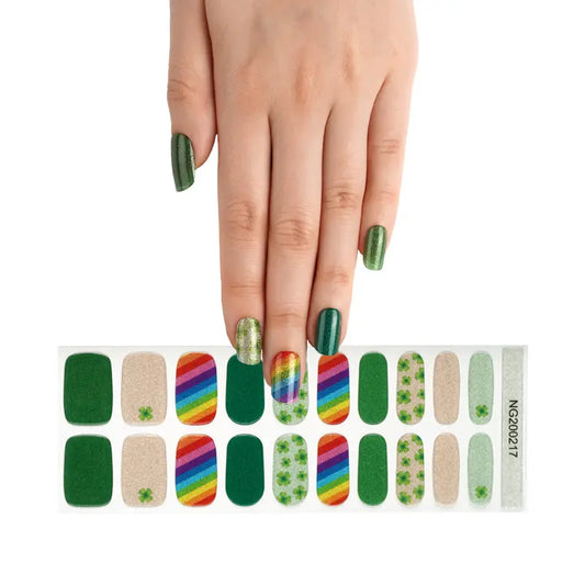 BeauMama Shamrock Wishes Semi Cured Gel Nail Wraps