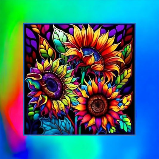 Vibrant Sunflowers Diamond Art Kit