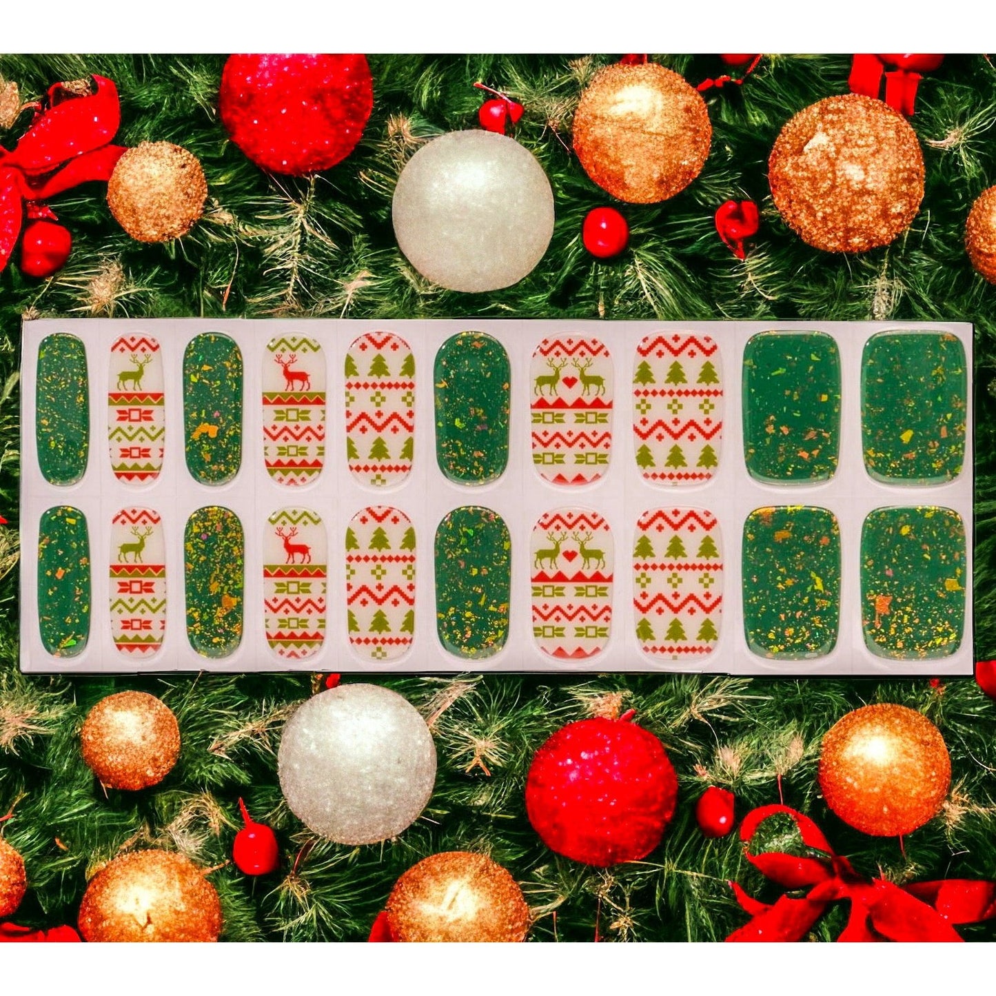 BeauMama Christmas Sweater Semi Cured Gel Nail Wraps