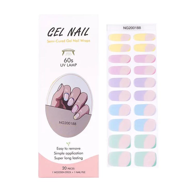 BeauMama Pretty Pastels Semi Cured Gel Nail Wraps