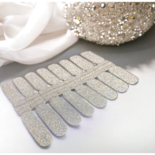 BeauMama Silver Glitter Nail Wraps