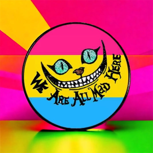 We Are All Mad Here Pink/Blue Enamel Pin