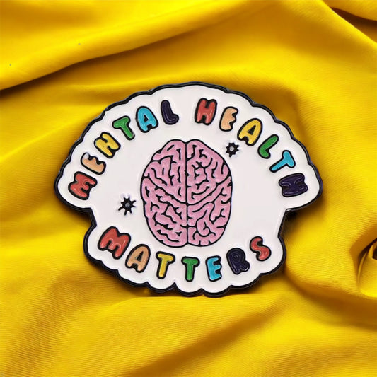 Mental Health Matters White Enamel Pin