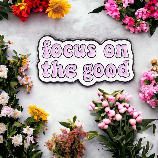 Focus on the Good Enamel Pin