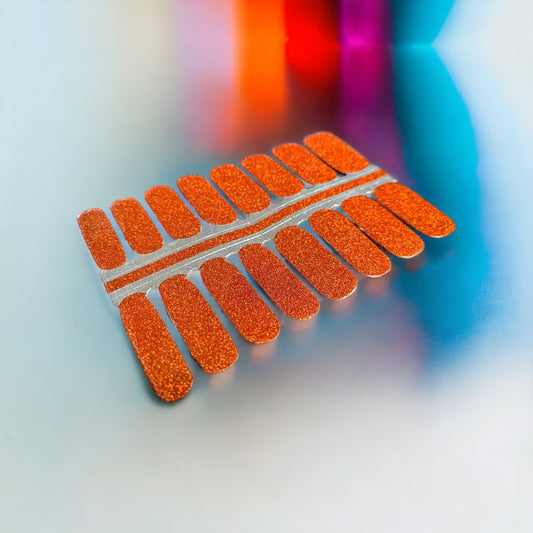 BeauMama Burnt Orange Glitter Nail Wraps