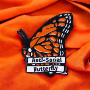 Anti-Social Butterfly Enamel Pin