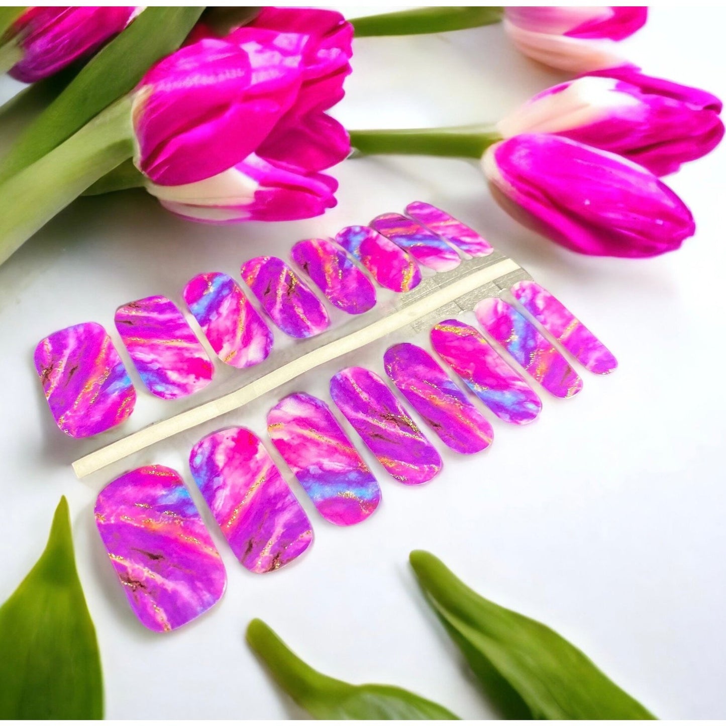 BeauMama Pink Marble Nail Wraps