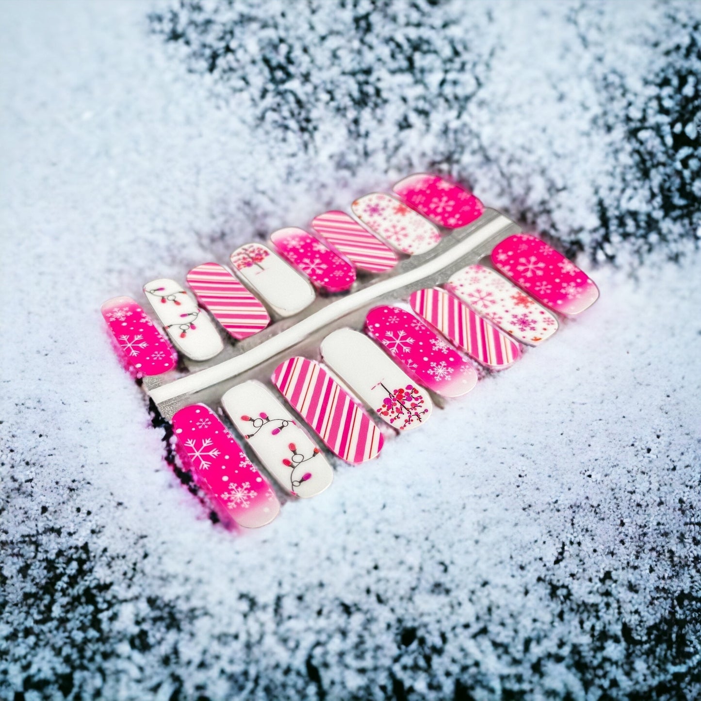 BeauMama Pink Winter Nail Wraps