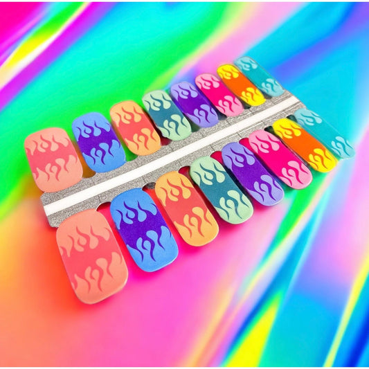 BeauMama Rainbow Flame Nail Wraps