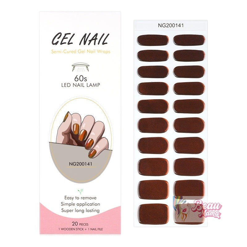 BeauMama Autumn Leaves Colour Changing Semi Cured Gel Nail Wraps